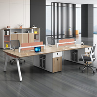 Meubles de poste de travail de bureau modernes personnalisés YGZ03 livraison rapide cabine 8 personnes avec table de bureau extensible