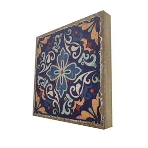 Ensemble de 4 décorations murales carrées en bois rustiques vintage pour la maison, le salon - Product Image 4