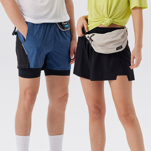Casual Back Zipper Pockets Hidden Inside Leggings 2 in 1 Shorts Custom Logo <b>Athletic</b> Shorts - Product Image 1