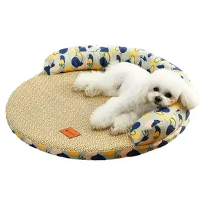 Universal Four Seasons Pet Sleeping Mat for Dog Kennel Removable Cover with Dot Pattern Cat Mat for Summer Use