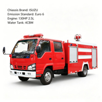 Camion Pompier Isuzu 4000L Diesel avec Réservoir d'Eau et Mousse, Euro 6, 4CBM, Conduite à Gauche, Pompe CB10, Climatisation, ABS, Direction Assistée
