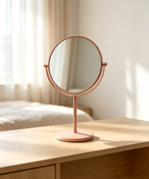 Round Magnifying Desktop Makeup Mirror 360 Degree Standing