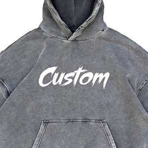 هودي قطني مخصص عالي الجودة بتصميم فضفاض وثقيل الوزن بأسلوب الشارع، قابل للغسل، مصنوع من مواد مميزة للرجال - Product Image 3