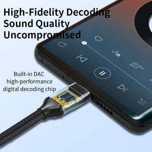 อะแดปเตอร์เสียง USB Type C 3.5 มม. พร้อมฉนวนป้องกันแบบถัก สำหรับลำโพง โทรศัพท์ คอมพิวเตอร์-ตัวผู้-ตัวเมีย <span class=keywords><strong>สาย</strong></span>แปลง USB C เป็น <span class=keywords><strong>AUX</strong></span> - Product Image 3
