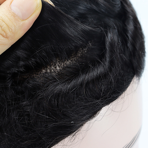 มีสินค้าในสต็อก 6X8 6X9 7X9 8X10 วิกผมอินเดียแท้ Remy ความหนาแน่น 130% เนื้อผม 38 มม. แบบตรง ทนทาน ฐานโมโนอย่างดี วิกผมผู้ชาย ระบบผมปลอม - Product Image 6