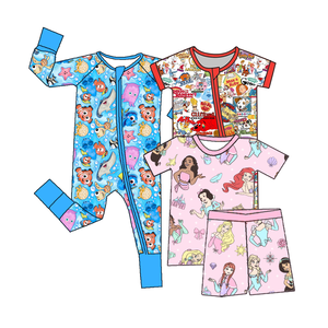 Orso di bambù bambino maniche corte <span class=keywords><strong>pigiama</strong></span> per la primavera vendita calda chiusura a cerniera modello auto - Product Image 3