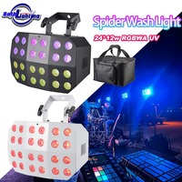 Bothlighting 2 pièces avec sac, 24*12W RGBWA UV LED, projecteur sans fil rechargeable, télécommande IR, mini lumière de scène pour discothèque