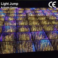 Plancher de danse Abyss à effet miroir magique 3D contrôlé par DMX512, style Starlight Shining, classé IP65, équipement de scène LED RGB pour fêtes