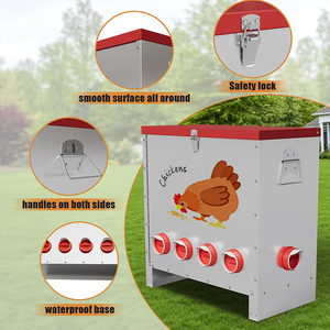 Tùy chỉnh kim loại gà trung chuyển công suất lớn 85lbs gà ăn máng trung chuyển hộp cho trang trại sử dụng - Product Image 3