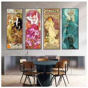 Alphonse <span class=keywords><strong>Mucha</strong></span> Style européen rétro mur <span class=keywords><strong>Art</strong></span> photos et affiches pour la décoration de la maison Cuadros salon décoration toile - Product Image 1
