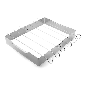 7pcs <strong>Skewer</strong> and Foldable Grill Rack Set Heavy Duty Stainless Steel Barbecue <strong>Skewer</strong> Shish Kabob Set - Product Image 2