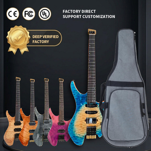 Guitarra Eléctrica Headless 2025 con Acabado Brillante, Chapa de Arce Flameado, Pastillas HSS, Logo Personalizado, Kit Directo de Fábrica - Product Image 1