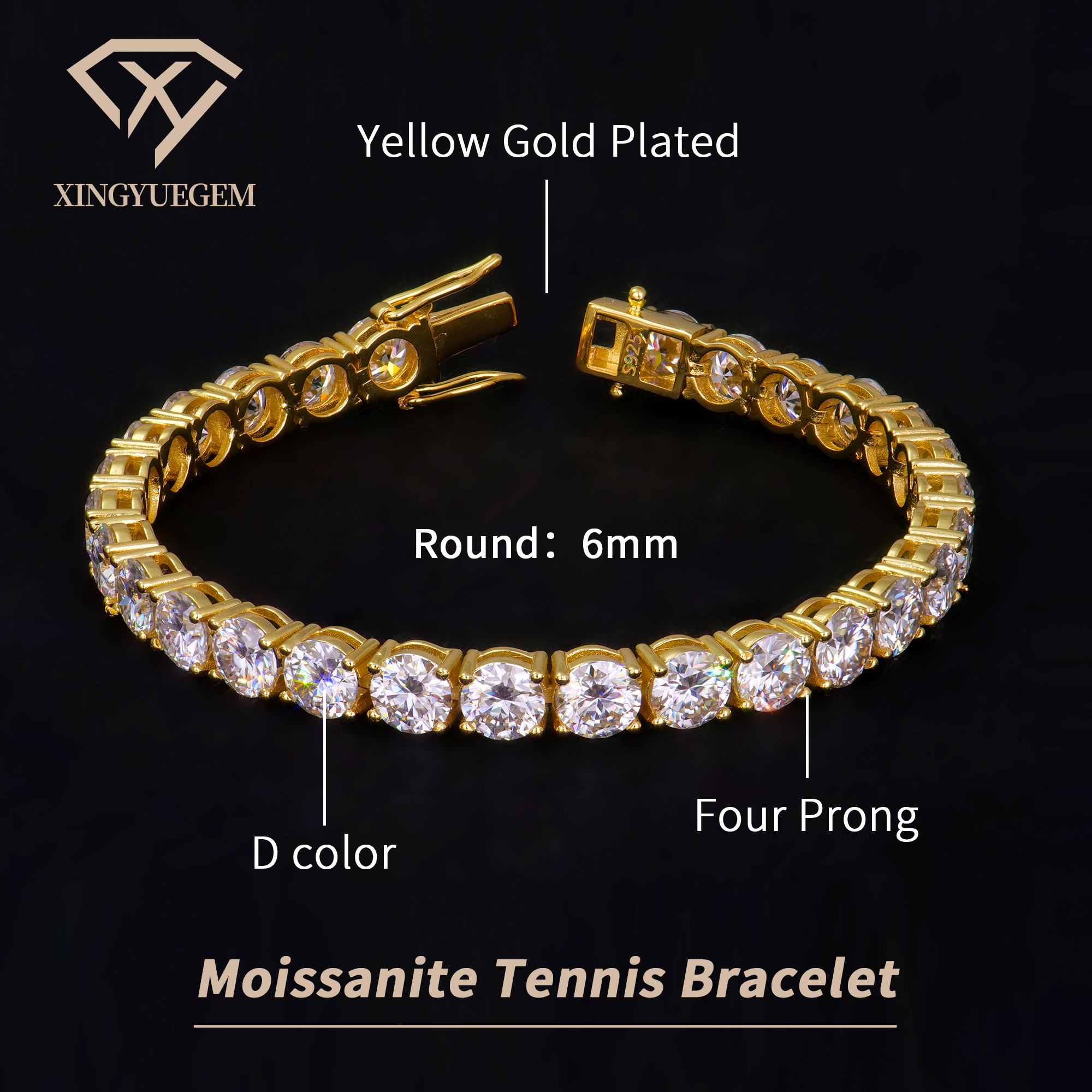 Yellow Gold Plated 6mm