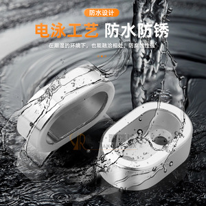 Zinc Alloy Oval Flange Seat Wall Mount <b>Wardrobe</b> Clothes Rod Holder Non Detachable - Product Image 2