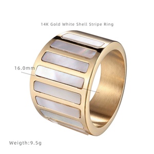 Custom Personalized Jewelry <b>Ring</b> Fine Gold Plated Stainless Steel Shell <b>Chunky</b> <b>Rings</b> for Women - Product Image 3