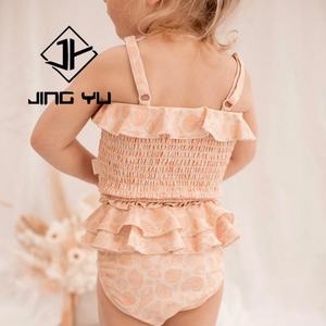Traje de Baño de Alta Calidad con Estampado Playero, Volantes Fruncidos, Traje de Baño para Niñas, Bikini de Nailon Reciclado Personalizado - Product Image 3