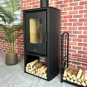 Cheminée électrique moderne d'intérieur avec télécommande, installation encastrée ou autoportante, chauffage en acier, langue anglaise, États-Unis, Australie, hôtels - Product Image 5