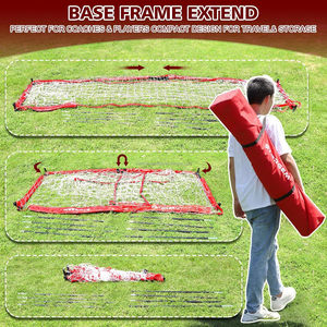 Gol da calcio in rete da calcio per cortile con telaio a prua, Base in metallo pieghevole e <span class=keywords><strong>15</strong></span> coni da allenamento - Product Image 3