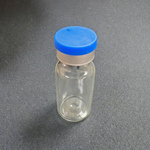 Bouteilles en verre avec couvercles rouges, jaunes, bleus, noirs et blancs pour usage en laboratoire, pouvant contenir des poudres et des liquides, pour la recherche en salon de beauté. - Product Image 1