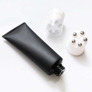 Smerigliato bianco e nero brillante <span class=keywords><strong>testa</strong></span> di massaggio a cinque sfere 30ml capacità di raschiatura bottiglia <span class=keywords><strong>vuota</strong></span> per il corpo latte sottile crema per il corpo riciclabile - Product Image 1