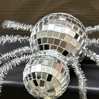 Ornement de décoration d'Halloween réfléchissant effet miroir, accessoire de fête argenté pour table, décoration de maison hantée