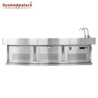 Table d'autopsie médico-légale avec dessus en acier inoxydable et conception inclinable d'évier pour morgue