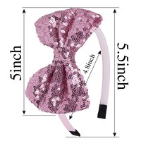 En gros Nouveau Style 18 Couleurs Bling 5 "Paillettes Arc Bandeaux Partie Belle Douce Bébé Fille Bandeaux