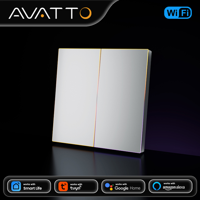 AVATTO TS60 Wifi ZTS60 Zigbee Tuya Wifi EU Standard Smart Life Tuya App Control Smart Home Ambient Light Smart Wall Switch