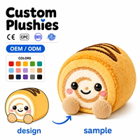 Peluche personnalisée en forme de gâteau roulé de dessin animé, peluche visage souriant, jouet en peluche mignon personnalisé, décoration de chambre, jouets en peluche