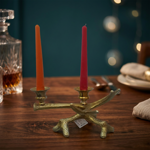 High-Quality Hand-Crafted Aluminium Metal Brass Finish Home Decoration Antique Candle Holder Candelabra - Product Image 4