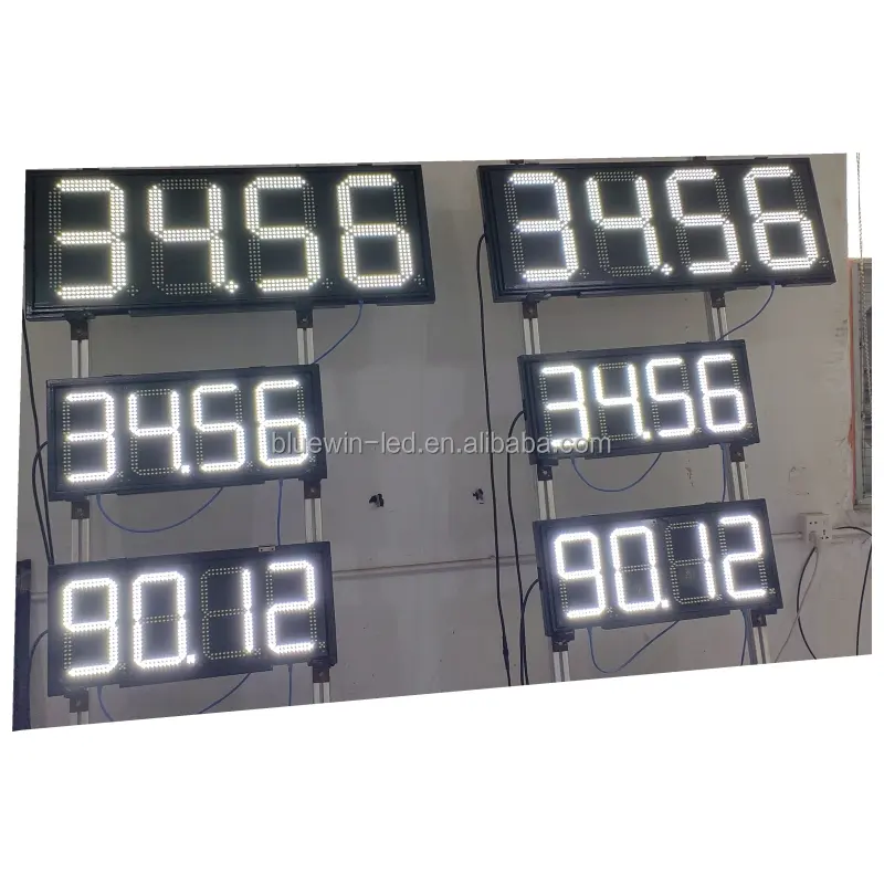 Outdoor electronic led display four numbers LPG gas and oil price signs led light numbers for gas stations signage