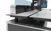 Bureau ergonomique réglable en hauteur KESINO, design moderne, bureau en métal pour consoles de salle de contrôle