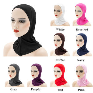 Hijab de algodón mercerizado para mujer, islámico Hijab suave, elástico, liso, interior - Product Image 2