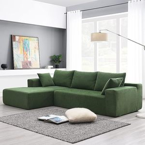 Divano Componibile a 3 Posti con Chaise Longue in Schiuma Compressa, Bianco, Convertibile, per Arredamento Moderno del Soggiorno - Product Image 5