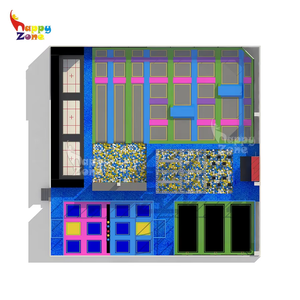 Grand <span class=keywords><strong>parc</strong></span> de trampoline intérieur personnalisé commercial pour équipement de jeu doux de divertissement familial avec parcours d'obstacles Ninja Tag Arena - Product Image 4