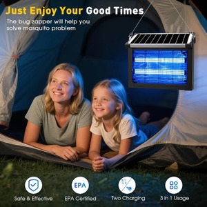 Piège à moustiques portable étanche JOYINLED pour extérieur, 16/20/40W, lampe <span class=keywords><strong>solaire</strong></span> anti-insectes, pour jardin, patio, camping - Product Image 6