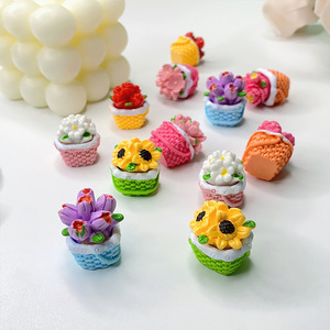 Miniature Flower Baskets Epoxy Resin DIY Jewelry Set Tabletop Decor Irregular Shape Handmade Craft Kit - Product Image 1