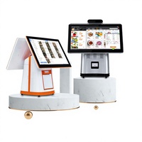Sistema POS HIDISIM GC148B de Doble Pantalla con Windows, Terminal de Caja Registradora con Pantalla Táctil, Escáner de Código de Barras NFC, Impresora de Recibos