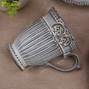 Ensemble de <span class=keywords><strong>vaisselle</strong></span> en céramique vintage en relief <span class=keywords><strong>baroque</strong></span>, <span class=keywords><strong>vaisselle</strong></span> de haute qualité pour la décoration intérieure - Product Image 3