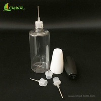 Botol Aplikator Plastik PET Transparan Hitam Ecannal CE Small 30ml 1oz dengan Ujung Jarum dan Tutup Pengaman Anak