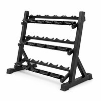 Support pliable en métal pour haltères, cadre en acier pour usage domestique, grand support de rangement multifonctionnel pour haltères et kettlebells, trois niveaux