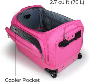 Échantillon gratuit : Sac de voyage souple pour costumes de danse noirs de compétition, avec barre de suspension, 4 roues et poignée pliable, personnalisable - Product Image 5