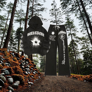 OEM Sublimation Print Custom Unisex Windproof Acid <b>Wash</b> Retro 2 1 Tracksuit Heavyweight 100% Cotton Baggy Rhinestone Windbreaker - Product Image 3