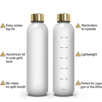 Bouteille d'eau isotherme réutilisable de 1 litre (32 oz) avec marquage de temps, en plastique, pour boissons froides, performance thermique optimale, pour une hydratation motivante