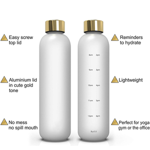 Bouteille d'eau isotherme réutilisable de 1 <span class=keywords><strong>litre</strong></span> (32 oz) avec marquage de temps, <span class=keywords><strong>en</strong></span> plastique, pour boissons froides, performance thermique optimale, pour une hydratation motivante - Product Image 4
