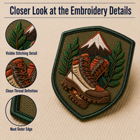 Écusson brodé 3D personnalisé pour bottes de randonnée, badge de trekking en montagne pour veste et sac à dos d'extérieur – Vente en gros
