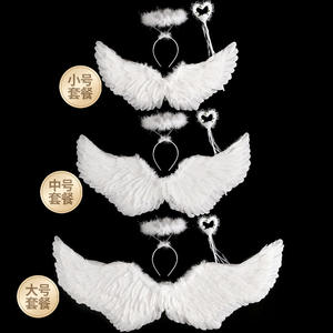 Ailes d'ange de <span class=keywords><strong>diable</strong></span> de fée d'halloween de haute qualité avec Halo et baguette pour accessoire de costume de fête d'enfants - Product Image 5