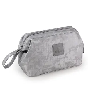 Customized Logo Camouflage Printed Travel Waterproof Men Wash Bag Toiletries Storage Handle Toilet Bag