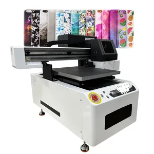 Printer Flatbed UV putar kasur datar 4050 kecepatan tinggi untuk Cetak botol casing kulit logam akrilik Film AB UV