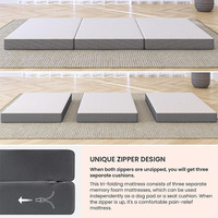Surmatelas en mousse à mémoire de forme portable à trois volets avec housse lavable Fond antidérapant Lit pliable moderne Utilisation au sol de la chambre à coucher